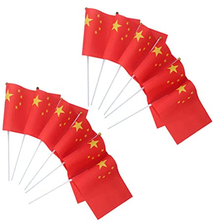 Ciieeo Drapeau Chinois Sur Bâtonnet Drapeaux à Main Drapeau National Chinois Pour Fêtes Et Événements