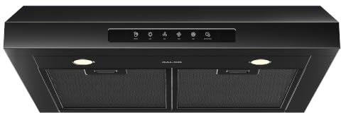 HisoHu 30 Inch Under Cabinet Range Hood with 900-CFM,4 Speed Gesture Sensing&Touch Control Panel,Stainless Steel Kitchen Vent（Black）