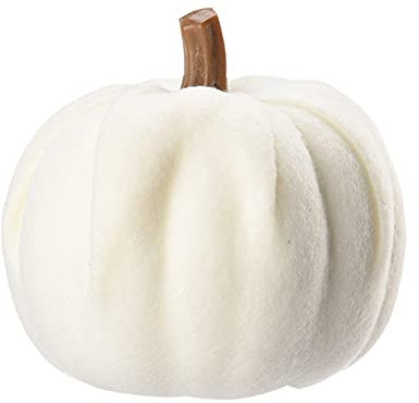 belupai 4-teiliges Weißes Künstliches Kürbis-Set, 8,9 cm, Künstliche Stoff-Schaumstoff-Kürbisse, Herbsternte, Mini-Simulationskürbisse, Modi für Herbst, Thanksgiving,(Weiß)