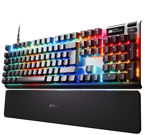 SteelSeries Apex Pro Gen 3 Gaming Tastatur - Hall Effect Switches OmniPoint 3.0 - Anpassbarer Auslösebereich - GG QuickSet mit Presets - Rapid Trigger - Schutzmodus - Rapid Tap/SOCD - DE Layout QWERTZ
