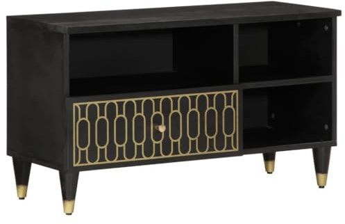 Sufrk Meuble TV 80 x 33 x 46 cm en bois massif de manguo-meuble TV meuble meuble TV TV meuble industriel table basse vintage console pour salon