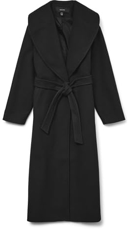 VERO MODA Vmanne Bergen Xtra Ga Lcs Manteau long, Noir, L