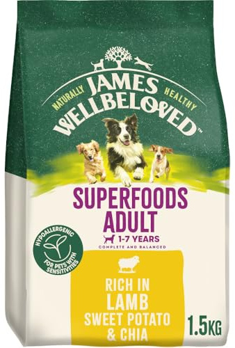 James Wellbeloved Dog Superfoods Hypoallergenic Dry Food Adult Lamb Sweet Potato 1.5 kg