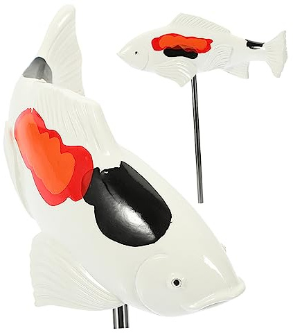 BESPORTBLE Garten-koi Gartendekor Teichpflanzen Künstlich Gartenfee Garten Fisch Gartenschmuck Aquariumdekor Teichverzierungen Brunnen Wasserteichpflanzen Seerose Teichdekor Harz Weiß