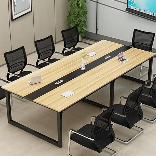 Konferenztisch für 10 Personen, großer rechteckiger Konferenztisch, robuster Metallrahmen, moderner Büro-Trainingstisch, ideal für Seminare und Sitzungssäle – 240 x 120 x 74 cm