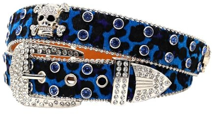 Fhkpsqkcn Blingling Rhinestones Cinturón Cinturón Tachonado Hebilla Cintura Disfraces Rhinestone Para Pantalones Vaqueros