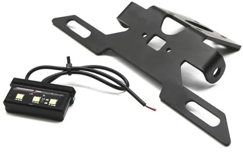 KOPQTEC Motorrad Kennzeichenhalter Kompatibel Mit Yamaha Für YZF-R6 ABS 2017 2018 2019 2020 2021 2022 2023 2024 Motorrad-Kennzeichenhalter-Rücklicht Mit Kennzeichenhalterung