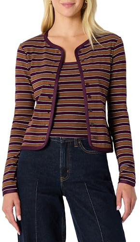 Amazon Essentials Donna Completo in Cardigan e Top a Coste con Spalline Rimovibili