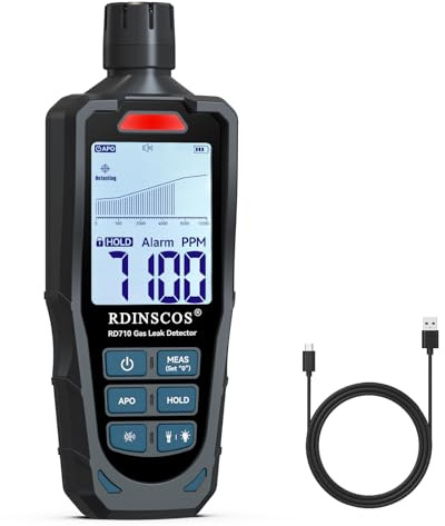 Detector de gas combustible recargable, todo en uno, de propano, metano y GLP con sensor Figaro de alta sensibilidad para el hogar, RV y detección de fugas de gas industrial