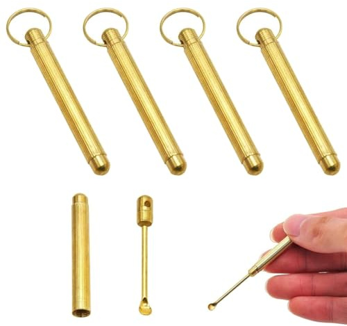 QZKJQDD Mini Spoon, 6 Pieces Gold Mini Spoon, Shovel Microscale, Home Supplies Pendants Necklace Vials,for Filling Salts, Herbs, Sandetc
