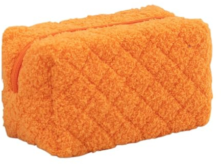 Trousse de Toilette en Peluche Femme, Sac de Rangement Voyage, Trousse Maquillage avec Fermeture éclair, Cadeau Fille Ado Femme pour l'école, Le Bureau, la Papeterie, Le Maquillage