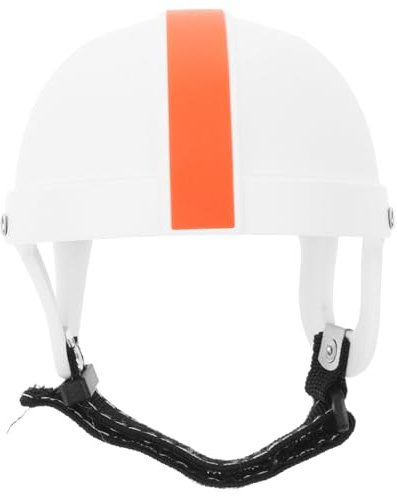 FRCOLOR Adjustable Pet Motorcycle Helmet with Ear Holes for Small Medium Dogs and Cats Abs Safety Hat with Padded Liner Rugby Style Hard Hat for Outdoor Riding and Travel