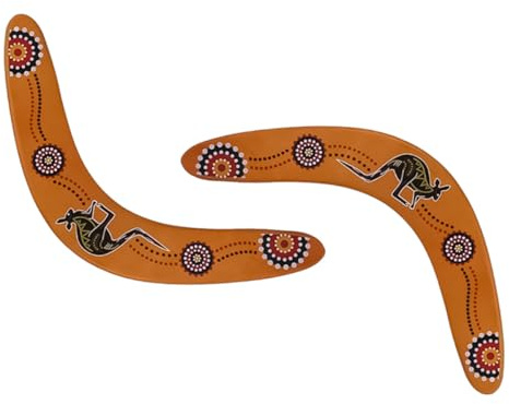 BIUDECO 2 Piezas Boomerang de Madera Forma en V Exterior Juguete Volador Seguro para Jardín y Aire