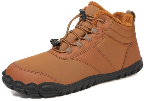 Scarpe a piedi nudi, da donna, invernali, larghe, da uomo, per attività all'aperto, impermeabili, con calda imbottitura, barefoot, marrone, 40.5 EU