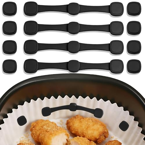 Xahpower 12 Piezas Hebilla de Silicona Magnética para Freidoras de Aire, Imanes con Silicona para Air Fryer, Lavable y Reutilizable, Accesorios Freidora de Aire para Fijación el Papel de Horno