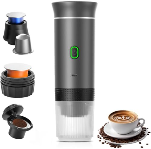 Cafetera espresso portátil, cafetera de viaje calentada para coche