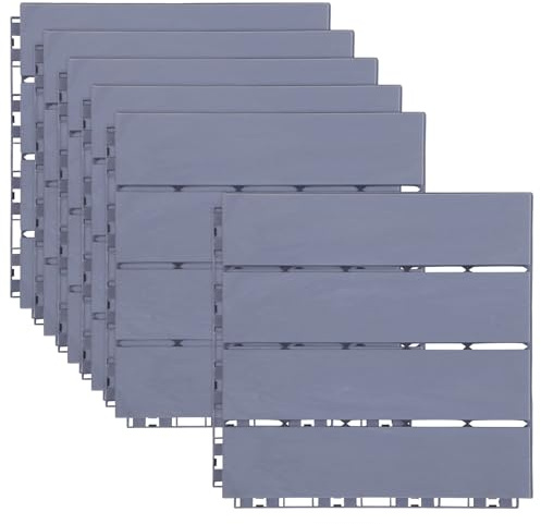 ANDRESLAD Baldosas Entrelazadas de Plástico Pp Azul Gris para Suelo Exterior, Revestimiento Antideslizante para Terraza, Balcón y Baño, Pack de 6 Piezas para Jardín y Patio