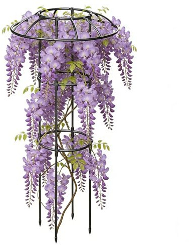 Graticcio a Ombrello,Supporti Verticali Stabili Antiruggine per Piante Rampicanti - Graticcio a Fungo con Cima Fiorita - Per Vite Rosa Clematide Ortaggi Pitaya Cetriolo Ortensie