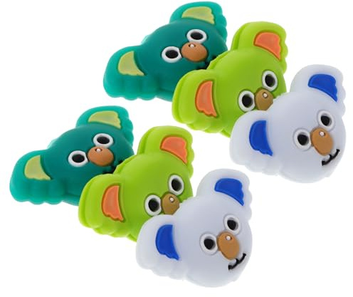 GRIRIW 6 Ammortizzatori per Racchetta da Tennis Koala in Silicone Morbido, Smorzatore di Vibrazioni, Accessori Tennis Design Animale per Allenamento e Partite Ricreative