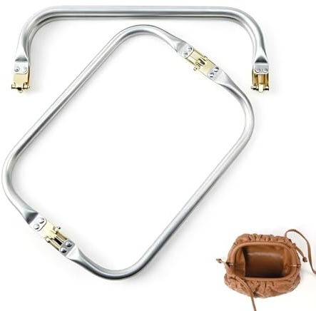 QEQSHQO Cierres de Marco para Bolsos, 2 piezas de aluminio de 16x8.5cm, para manualidades DIY, monederos, bolsos de ganchillo o reemplazo.