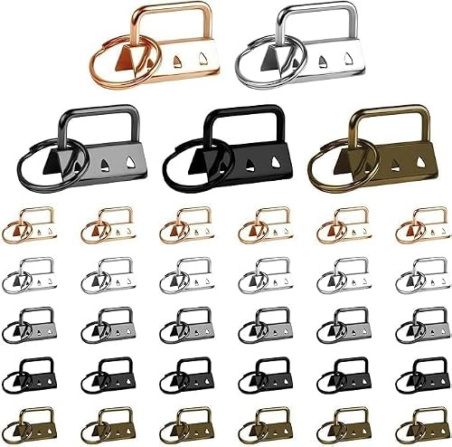 30 Pezzi Portachiavi Hardware Anello Clip Webbing Fibbia per Braccialetto Fai da Te, Tracolla per Zaino, Cinturino in Tessuto