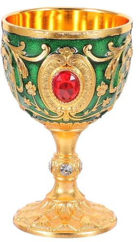 Homoyoyo Cáliz Dorado Europeo de Aleación Resistente Copa Retro para Beber Cócteles Decorativa Vintage para Fiestas y Reuniones