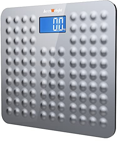 ACCUWEIGHT Bilancia Pesa Persona Digitale Bilancia Pesapersone Elettronica con Display Retroilluminato e Tecnologia Step-on Antiscivolo e Infrangibile, 180Kg