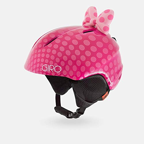Giro Launch Plus Kids Ski Helmet - Snowboard Helmet for Boys & Girls - Pink Bow Polka Dots - Size S (52-55.5 cm)