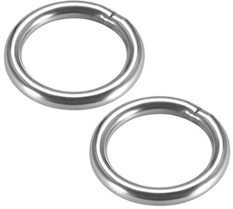 sourcing map 2 Stück geschweißte Rundringe aus Edelstahl 201, Außendurchmesser 30mm, Dicke 4mm, geschweißte Rundringe
