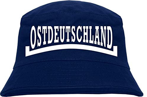 sostex Ostdeutschland Linie Fischerhut - Dunkelblau - Altdeutsch - Bedruckt - Bucket Hat Anglerhut Hut S/M Dunkelblau