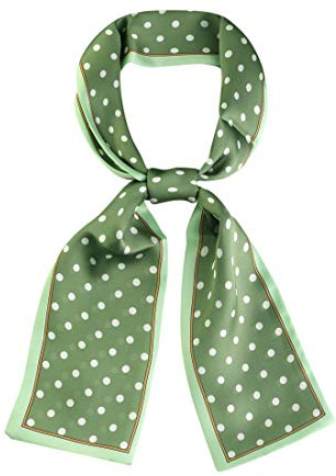 sourcing map Damen 50s Vintage Ribbon Skinny Schal Schöne Halswickel Polka Dots Haarband Kopftuch Grün Kleine Dots 98 x 9cm