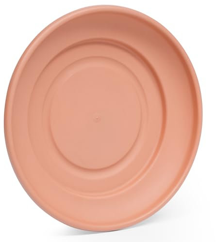 WINSOME Plant Pot Saucer - Heavy Duty Round Plastic Plant Pots Drip Base Tray Indoor & Outdoor Garden Ornament Accessories (43 cm, Terracotta)