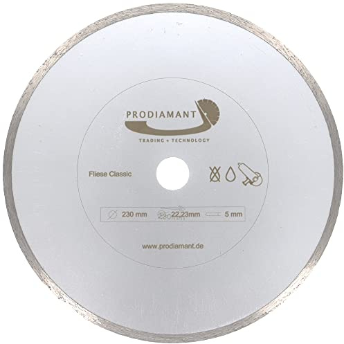 PRODIAMANT Prorim - Disco diamantato da taglio diamantato, 230 mm x 22,23 mm, disco diamantato per piastrelle e ceramica, taglio preciso, adatto per sega a umido