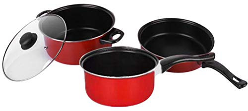 3 Pièces Poêle Petite Marmite Pots à Soupe Antiadhésifs Cocotte Casserole D'oeufs Casseroles à Lait Antiadhésives Batterie De Cuisine à Induction Plancha à Induction Four Nacré