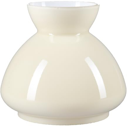 Lampenglas Ø 98mm Petroleumlampe Beige Ersatzglas Glasschirm Leuchtenglas rund E27 120mm Höhe