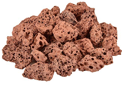 Onlyfire Piedra de lava roja de 10 libras para fogatas en interiores y exteriores, chimeneas, parrilla de gas y paisajismo, 0.3-0.6 pulgadas