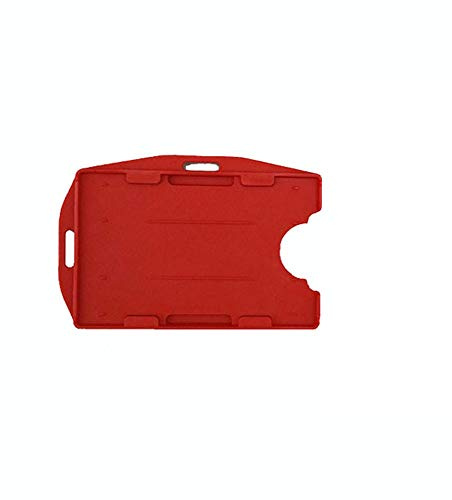 5 portatarjetas de identificación de doble cara abierta PP plástico duro 95 mm x 64 mm paisaje carga vertical (insertar 2 tarjetas)