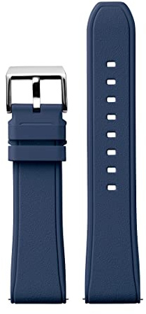 Stailer Uhrenarmband 20mm blau, aus Kautschuk, Ersatzarmband in 20 mm, Rubber Armband mit Edelstahl Metall Schließe für Herren und Damen Wasserdicht Sport