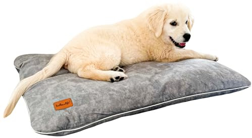 Halkalife Samtkissen für Hunde und Katzen. Robustes, gepolstertes, haustierfreundliches Materialbett für Haustiere. Kissen für Hund. Weiches Kissen für Katze. (S, Grau)