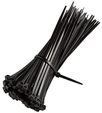 jarolift Kabelbinder Kabelband, 50 Stück, zur Befestigung von Balkonbespannungen oder Sichtschutzmatten, 3,6 x 140 mm, Schwarz
