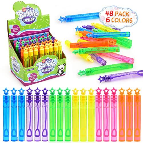 48 Pezzi Bolle di Sapone Colori,Mini Bolle di Sapone Bambini,Gadget per Festa,Matrimonio,Compleanno,San Valentino,Battesimo, Riempitivi per Sacchetti, Premi in Classe per Ragazzi Ragazze