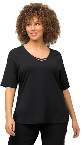 Ulla Popken Camiseta con protección UV 50, Negro, 60-62 para Mujer