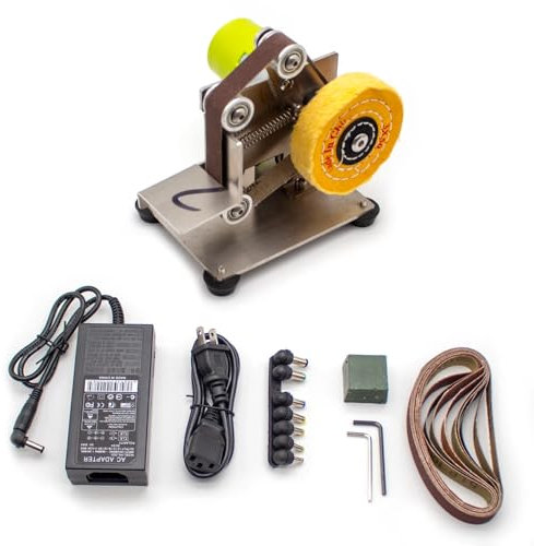 Mini Macchina Elettrica A Nastro Rettificatrice per Smerigliatrice da Tavolo Smerigliatrice per Lucidatura Levigatrice per Affilacoltelli Rettificatrice per Affilacoltelli