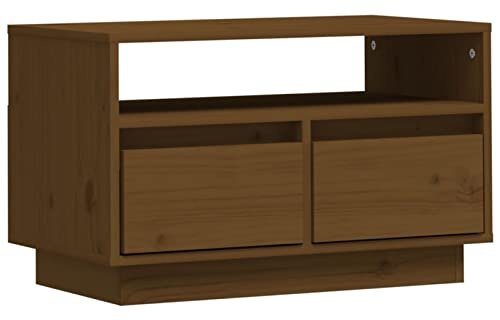 Tidyard Mobile Porta TV,Mobile TV Moderno,Mobile TV Armadio TV,Tavolino Porta TV,Mobiletto Basso Porta TV,Tavolino da Salotto,Supporto TV, per Soggiorno o Salotto 60x35x37 cm in Legno Massello di Pino