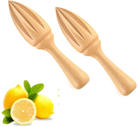 Zicobox Lot de 2 presse-citron en bois – Presse-agrumes portable pour une utilisation quotidienne dans la cuisine, le bar, le café et le restaurant – Outil manuel pour jus de fruits et citron vert