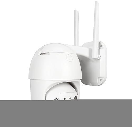 Caméra de sécurité Extérieure, 2MP 1080P HD Détection de Mouvement PTZ Nocturne Grand Angle 2,4 GHz WiFi 4X Caméra de Surveillance à Zoom Numérique pour Magasin (Prise UE)