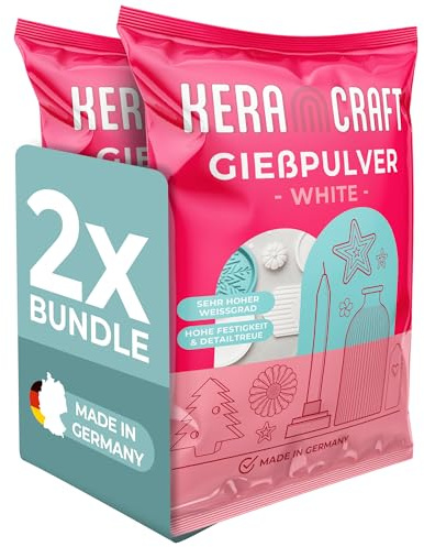 Keracraft Gießpulver weiß 2x1kg - Reliefgießpulver weiß für kreative Projekte