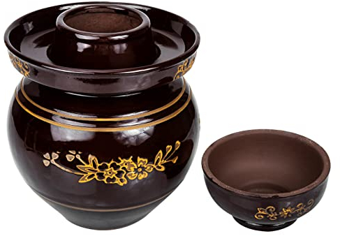 Vaso per sottaceti tradizionale cinese, Vaso di fermentazione in ceramica for vasetti di coccio Vaso di fermentazione tradizionale cinese con coperchio a tenuta d'acqua Contenitori Kimchi retrò for la