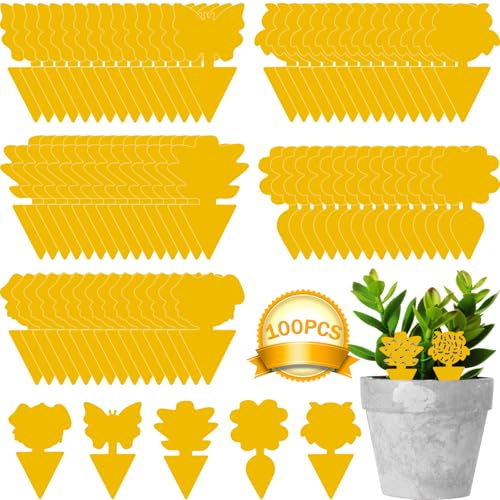 100 Stück Trauermücken Bekämpfen, Gelbsticker Trauermücken, Klebriger Fänger zur Schädlingsbekämpfung in Zimmerpflanzen