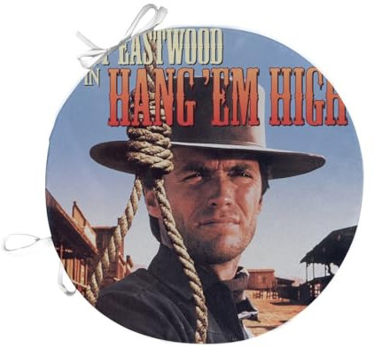 Fabulous Hang'em Stuhlkissen, rund, altes Filmposter, Retro, Kinoposter, Vintage, Western, 40 cm – Stuhlkissen